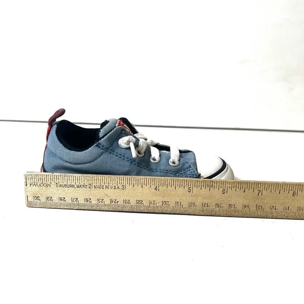 Converse All Star Kids Infant 7 Light Blue Canvas Sneakers Shoes Slip On Low Top